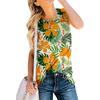 Damen Rundhals Lässig Ärmellos X Hawaiianisch Bedrucktes Westen-T-Shirt Top
