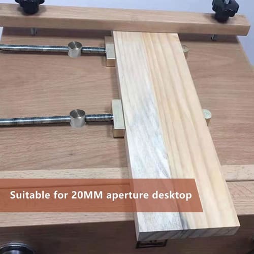 Oikabio Silver Desktop Clip with Four 20mm Dog Hole Stops, Clip Clamp Fixture Vise Bench Joinery Carpenter Tool