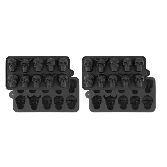 

2 шт. Форма для льда 10 ячеек Форма черепа Жуткие закуски Хэллоуин Мероприятия Формы Пищевой силикон Легкое извлечение Форма для выпечки B