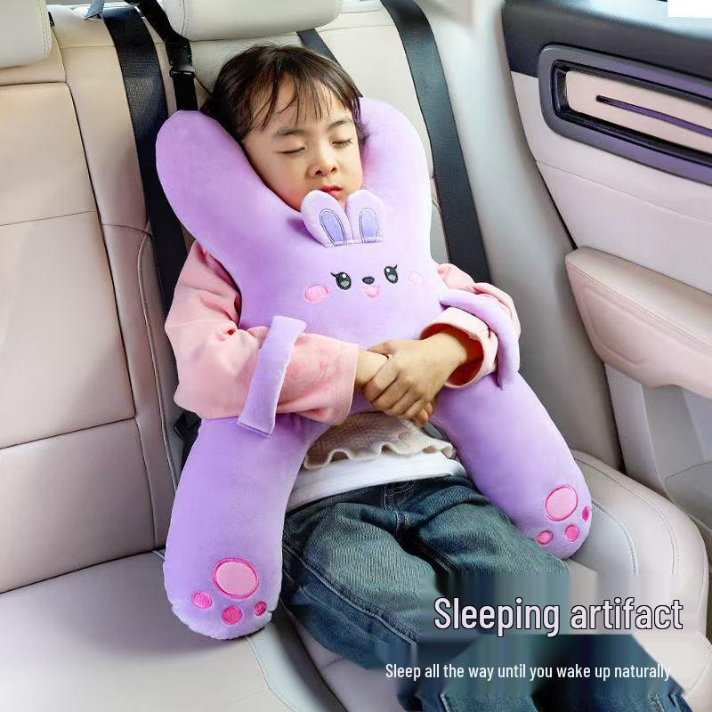 Children's Car Seat Headrest: Cute Cartoon Anti-Neck Support Pillow for Sleeping