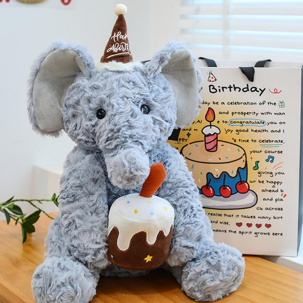 A Cute 40cm Sitting Elephant Plush Toy For Birthday Companionship And Comfort.