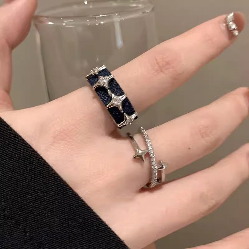 

Модні панк-зірки Любов Нерегулярні каблучки для вказівного пальця Модні регульовані відкриті каблучки для жінок Дівчата Ювелірні вироби Аксесуари Подарунки