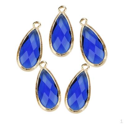 5 Pcs Womens Glass Teardrop Charms Jewelry Bridal DIY Weardrop Pendant Necklace Drop Dangle