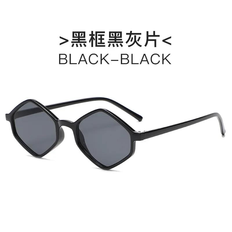 Sunglasses For Women Rhombus Clear Blue Sun Glasses Irregular Vintage Small Frame Goggle Uv400 Ladies