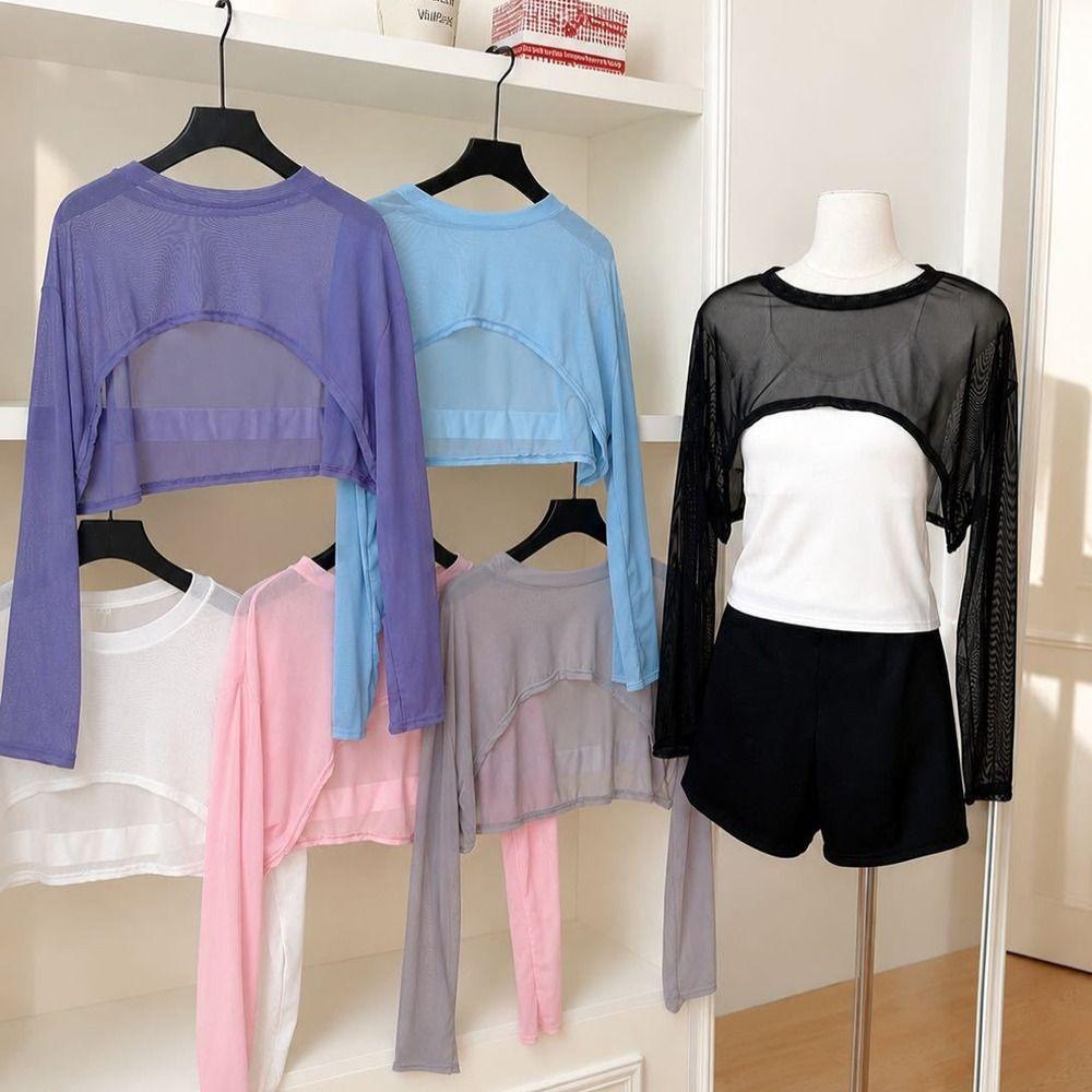 Casual Sun Protection Cover Up Short Arm Sleeve Cover Skin Friendly Mesh Shrug Top Dress Layering