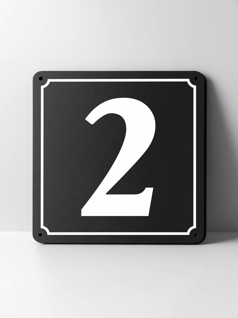 Metal House Number Sign, Black White Contrast, Outdoor Wall Decor for Home Street