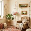 Woven Cotton Rope Fruit Hanging Basket Suspended Decorative Macrame Plant Holder Wall Hanging Weaving Storage Basket