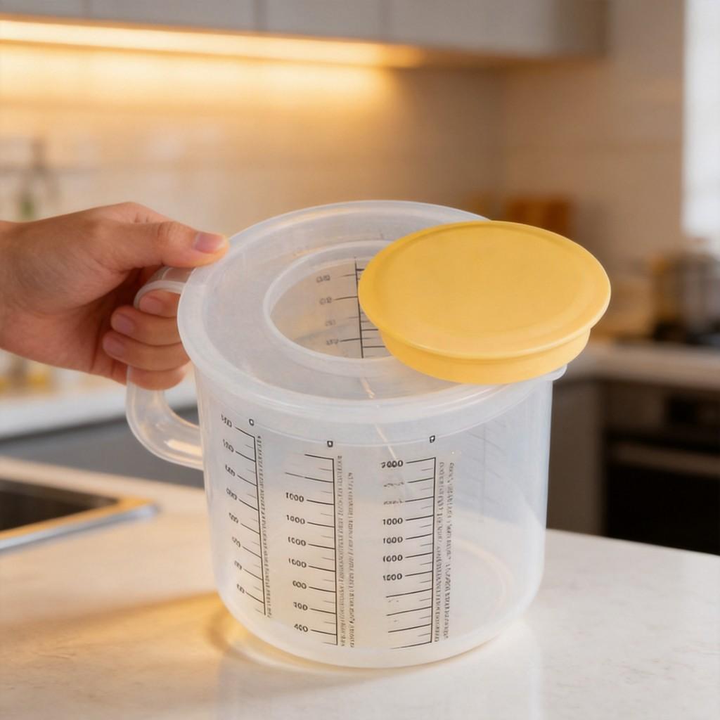 Baking Measuring Cup With Lid 2.5l Food Grade Pp Large Capacity For Kitchen Use