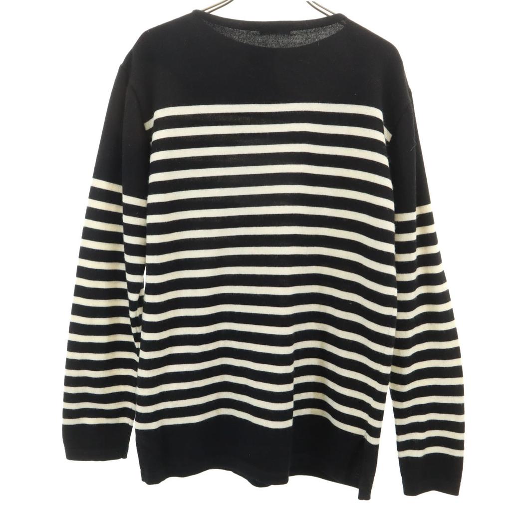 ORCIVAL wool Border Pattern Long sleeve sweater 5 Black series knit Men's Used