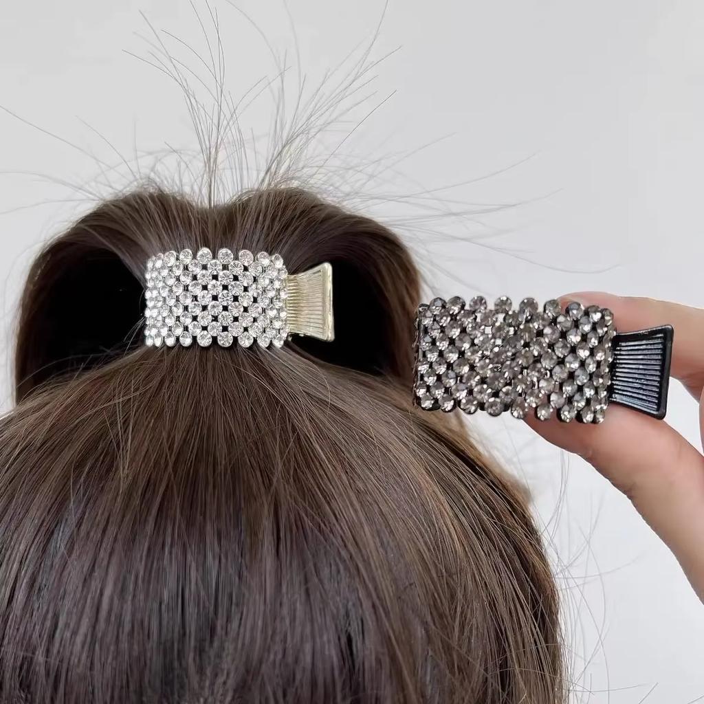 Exquisite Rhinestone Hair Clip Women Ponytail Holder Metal Shark Hair Claws for Thick Long Hair Girls Headwear