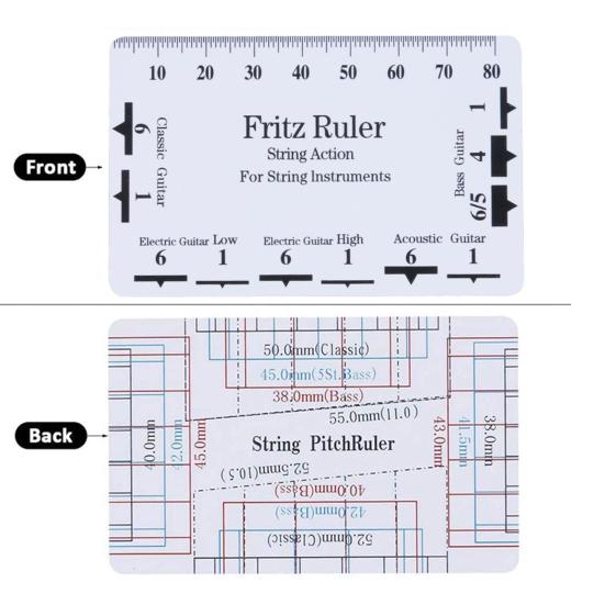 Guitar Neck Ruler Accurate Portable for Guitar Action Ruler Gauge PVC String