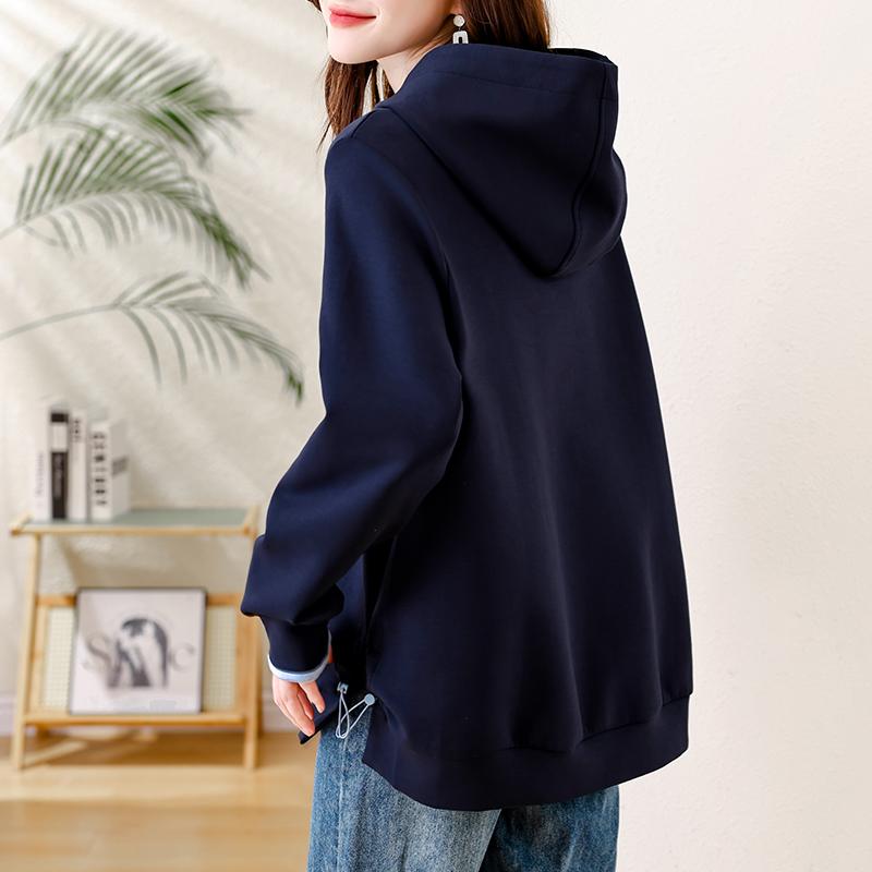 DIMANAF 2025 New Autumn Plus Size Hoodie Women Buttons Pullovers Tops Solid Fashion Loose
