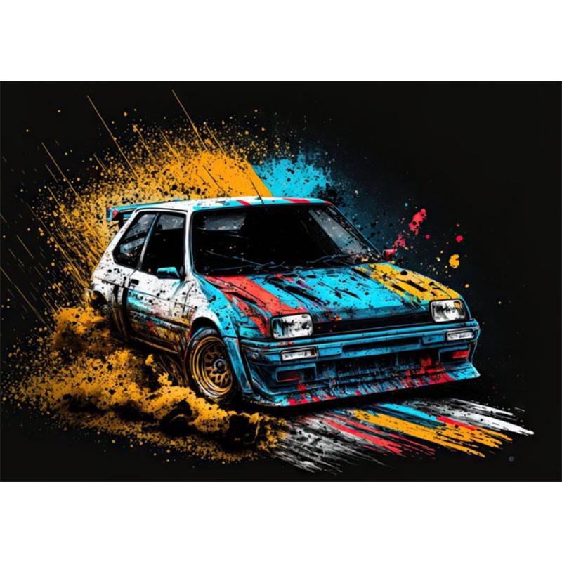 Abstract Colorful Art Vehicles Canvas Painting Cool Car Graffiti Posters and Prints Wall Art Pictures for Living Room Home Decor