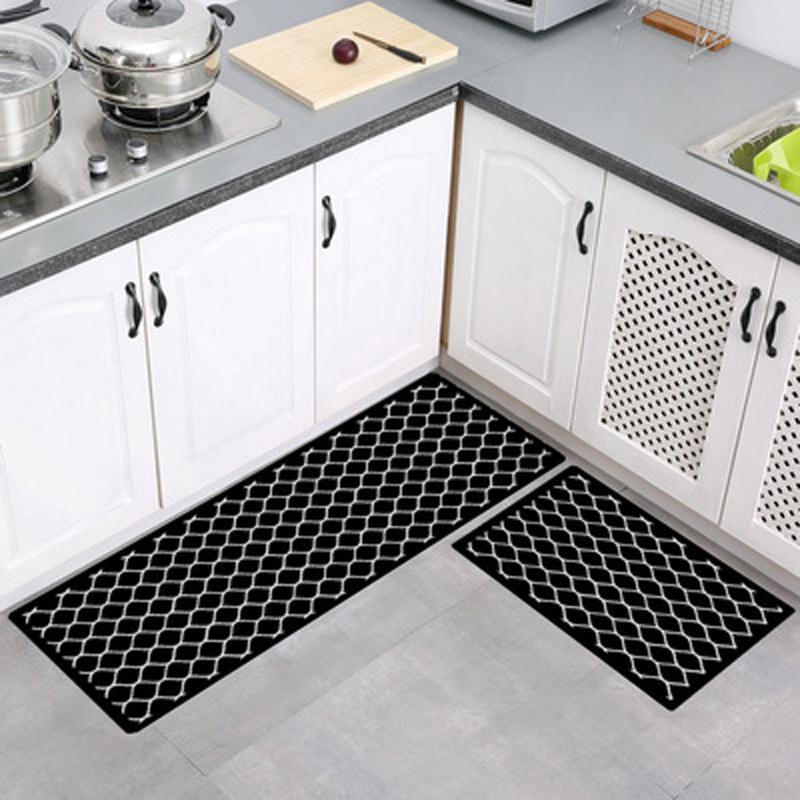 Fashionable Textile Kitchen Mat Anti -Slip Kitchen Rugs Balcony Bathroom Printed Carpet Home Floor Mat Doormat Bath Carpet