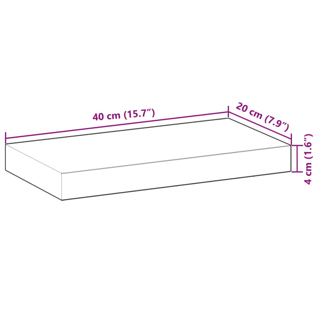 Floating Shelves 2 pcs. 40 x 20 x 4 cm Solid Acacia Wood Untreated
