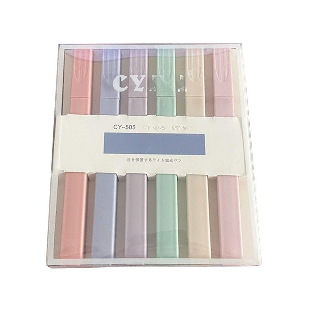 6 stk Pastell Highlighters Pen Kunst Tegning Graffiti Marker Pen Fargerik Fluorescerende Pen Student Skrivesaker Skole Kontorrekvisita