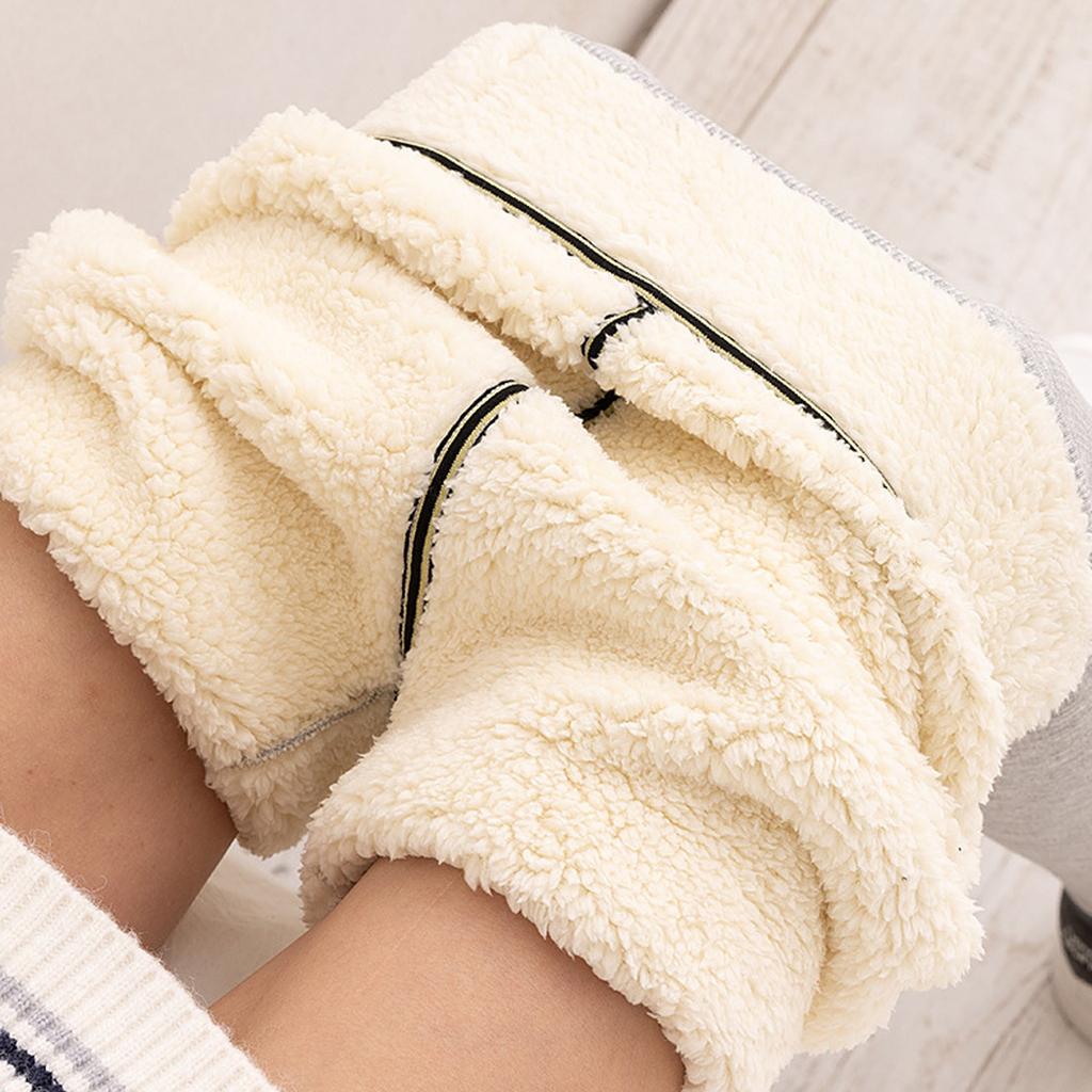 Women's High Waist Casual Pants Color Fleece Thermal Leggings Winter Long Fleece Trousers Plush Running