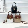 Korean Style Contrast Color Phone Bag Handbag Ins Square Tote Bag Simple Shoulder Bag  Travel