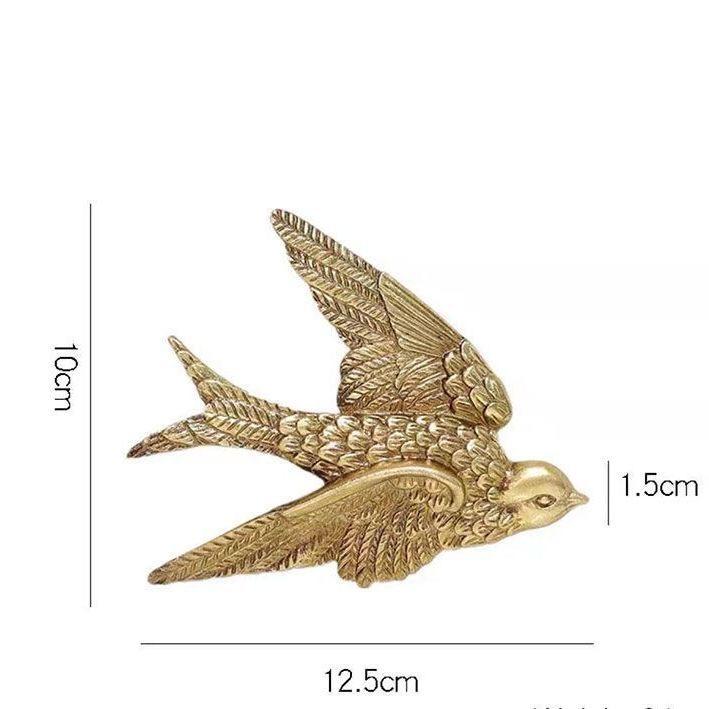 Vintage Forest Decorative Mirrors Dragonfly Swallow Wall Hanging Wall Decoration Light Luxury Home Decoration European Style New