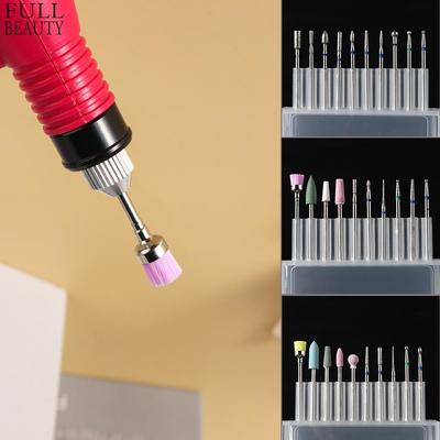 10 pezzi di fresa diamantata per set manicure punte da trapano per unghie frese per rimuovere accessori per unghie artistiche per smalto gel