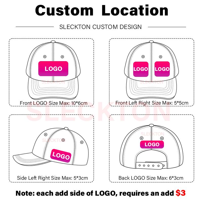 SLECKTON Custom Baseball Cap Fashion Letter Embroidery Sun Hat for Women and Men Cotton Design LOGO Wholesale Unisex Caps
