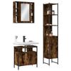 VidaXL 3-Piece Bathroom Furniture Set, Vanity Cabinets with Mirror, Toilet Storage Cabinets, 3214737