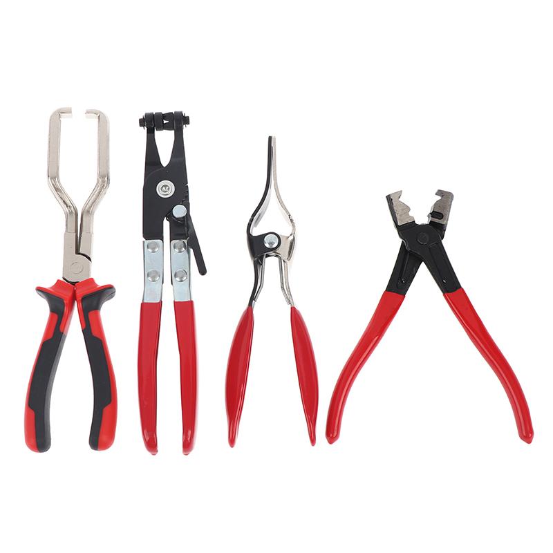 4Pcs Hose Clamp Pliers Car Oil Pipe Separation Pliers Filter Clamp Pliers Professional Auto Repair Tools Labor-Saving Design