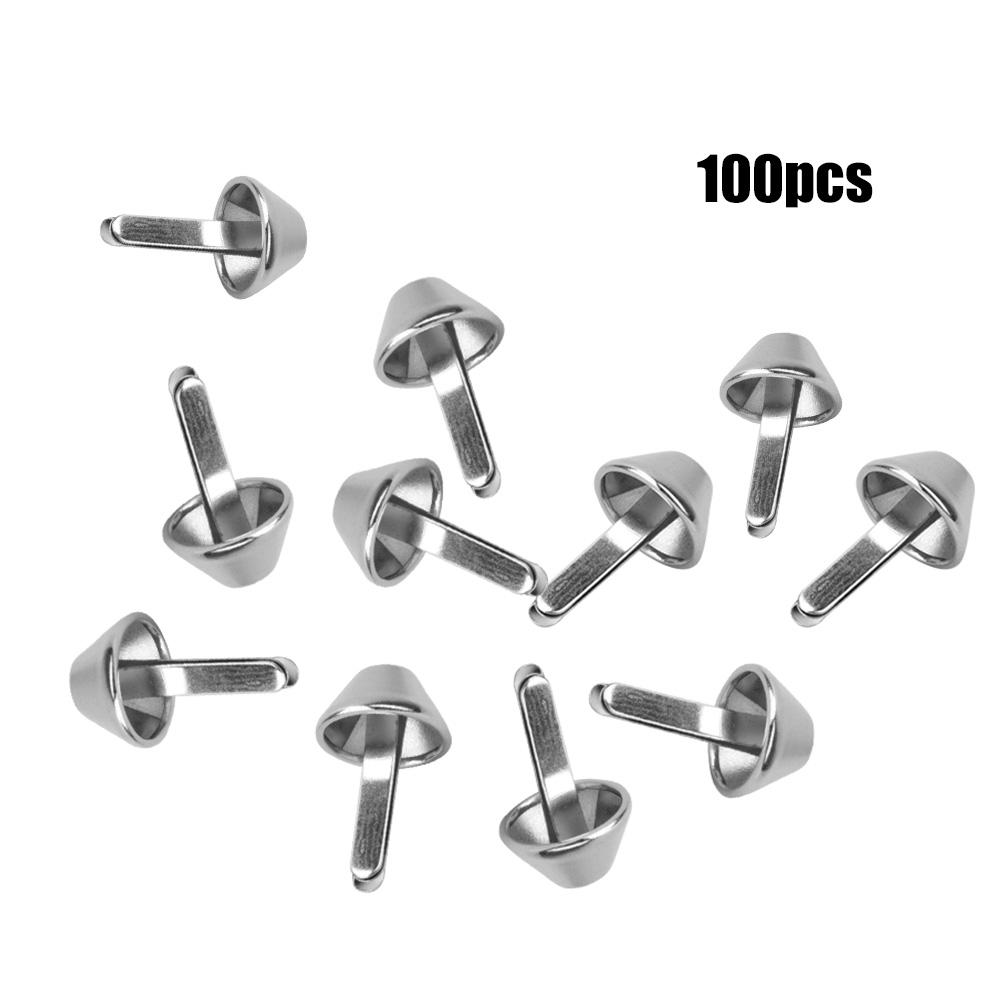 100Pcs Flat Feet Stud Iron Silver Iron Mushroom Type DIY Handbag Leather Craft Accessories