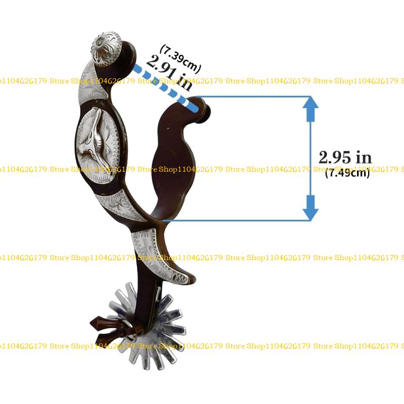 A1A2 Metal Horse Spur Western Cowboy Spur Mens Roping Spur with Gear Enduring