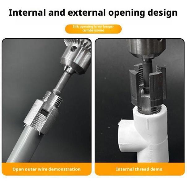 PVC Pipe Threader Kit for Electric Drill,PVC/PPR Plastic Pipe Thread Maker Tool Tap Set,1/2'' 3/4'',Inner and Outer Water Pipe Threads Tool for