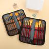 15-Piece Oil Painting Nylon Brush Set with Canvas Bag for Gouache & Watercolor