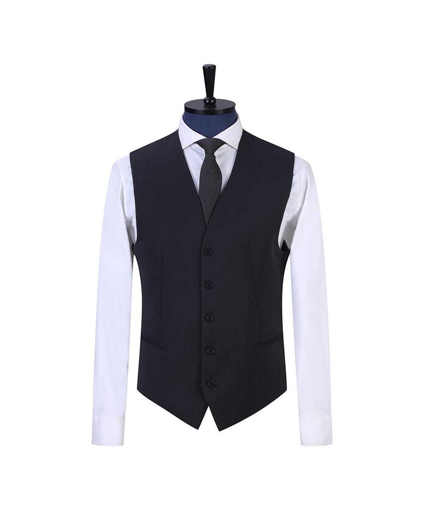 Sieg Grey Wool Blended Single 5-Button Suit Vest (Pjvah3065)