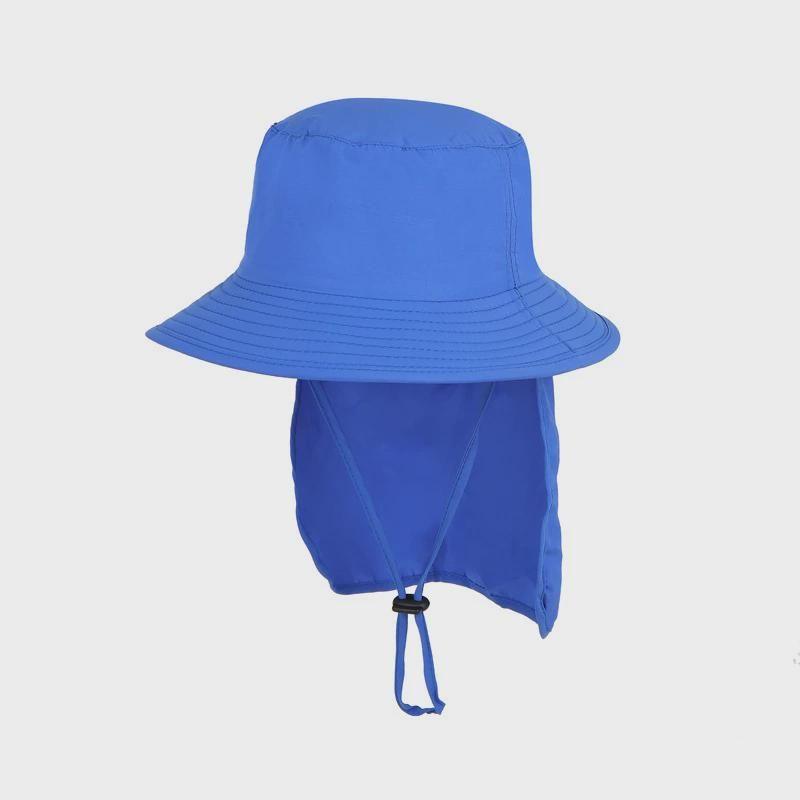 

Summer Kids Sun Hat Boys and Girls Baby Big Brim Fisherman Hat Outdoor Sun Hat Kids Hiking Sun Hat ET009 sapphire blue Free size (adjustable)