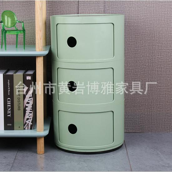 Compact Modern Round Bedside Table with Multifunctional Storage