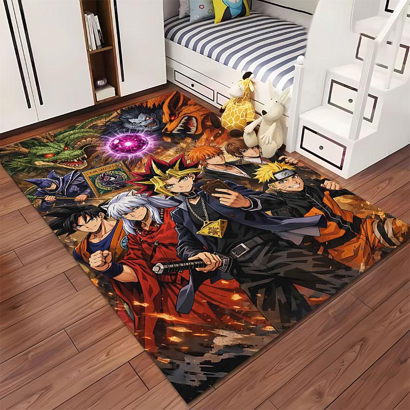 Anime Character Collage Carpet suitable as a non-slip mat for the living room or bedroom sofa