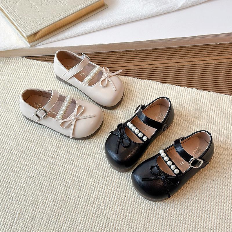 Girls' Leather Doll Bow Princess Shoes - Spring/Autumn 2026 Collection