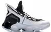 Li Ning Non slip Lightweight Mid top Vintage Basketball Shoes Men's Black White AGBP127-1