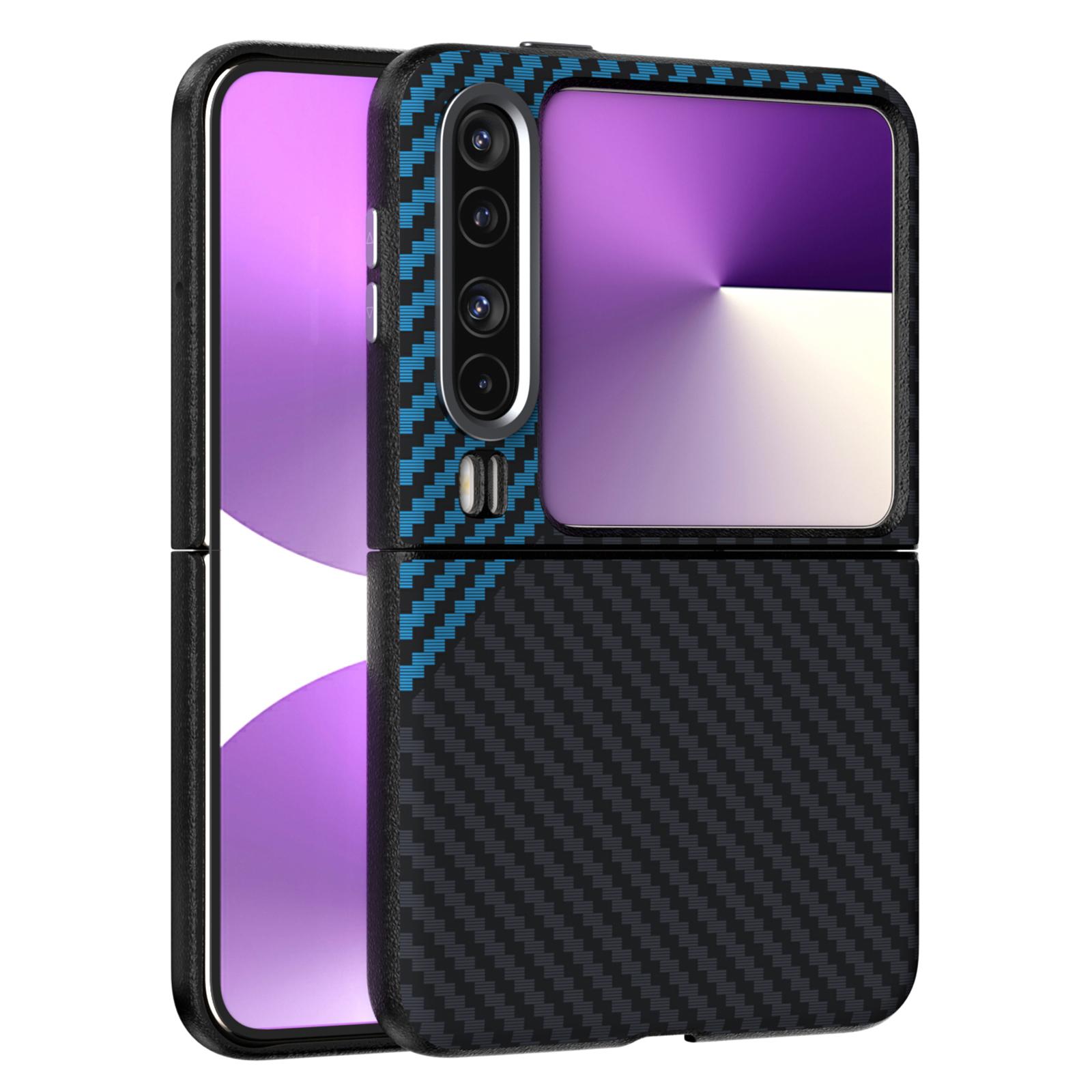 

ABEEL For Huawei Pura X Case Carbon Fiber Texture Phone Back Cover with Metal Buttons C