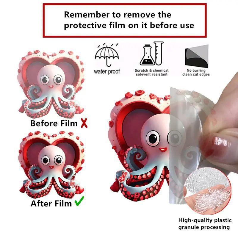 Eyecatching 2d Acrylic Octopus Pendant For Car Interior Decor And Fun Gift Options