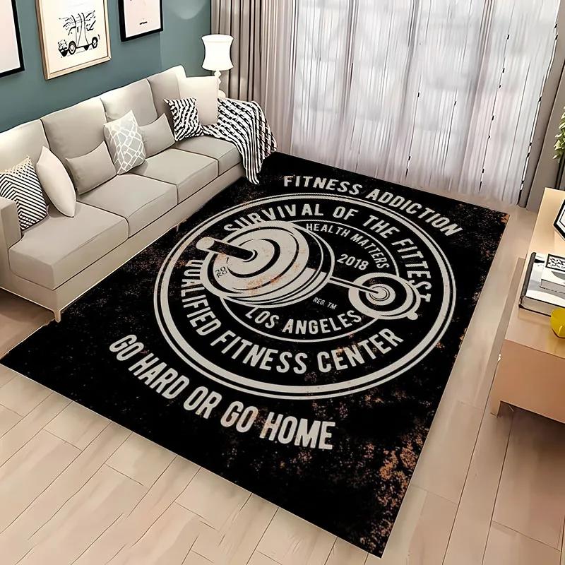 3D Printing GYM Theme Large Area Carpets for Home Living Room Children's Bedroom Sofa Doormat Kitchen Floor Rugs Anti-slipDecor