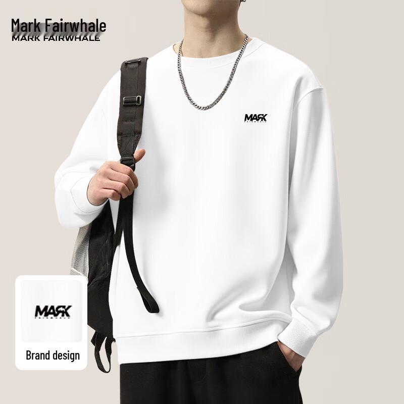 MARK FAIRWHALE Men s 2025 Autumn Heavyweight Letter Print Crewneck Sweatshirt S