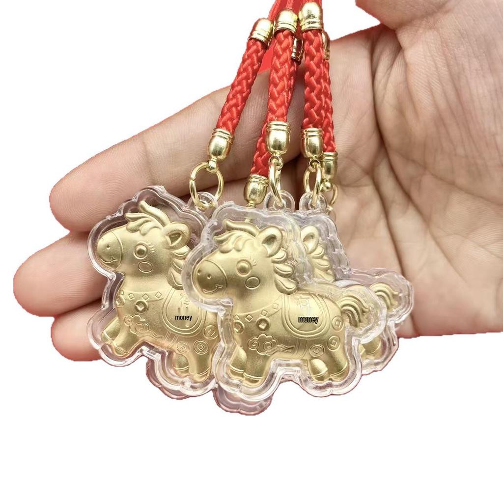 2026 Year of the Horse Red Woven Rope Cartoon Pony Phone Charm - New Year Gift