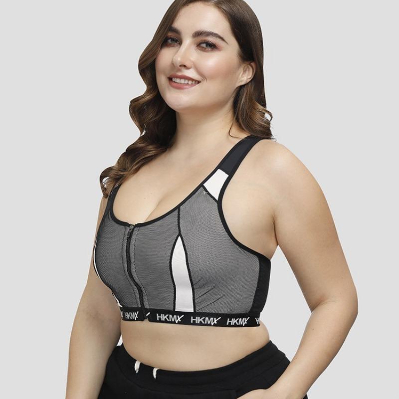 European and American Cross Back Front Zipper Sports Bra Shockproof Running Fitness Yoga Underwear