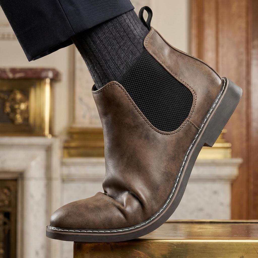 Enkellaarzen Voor Mannen Merk 2026 Casual Comfortabel Retro Mode Chelsea Boots