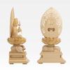 Sitzende Holzstatue des Buddha Fugen, Schutzgottheit des chinesischen Tierkreises für die Geborenen im Jahr des Drachen und der Schlange, Bodhisattva, 22,5 cm