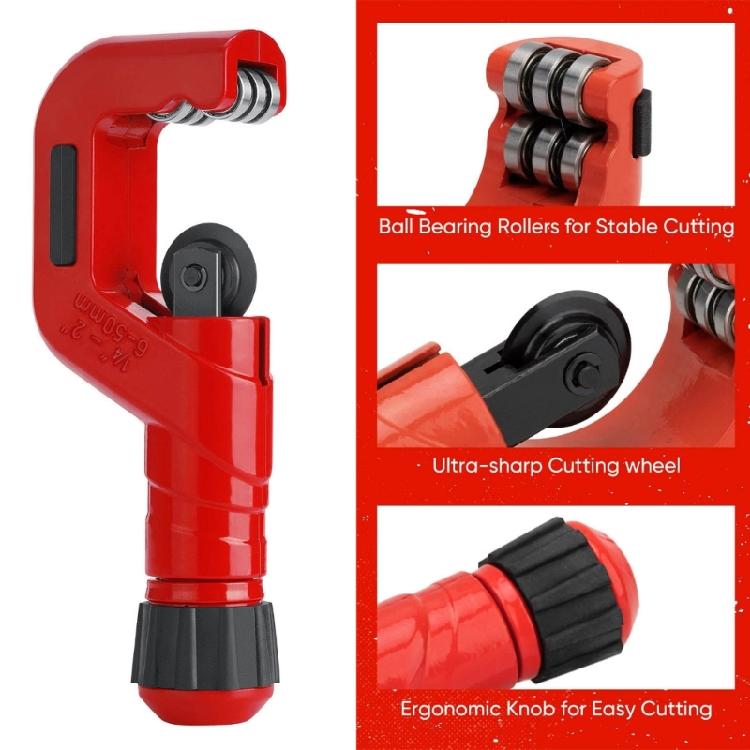 MultiSize Pipe Cutter Set 6-50mm 3-22mm Diameter Capacity Includes Roller Bearing Design For Effortless Operation