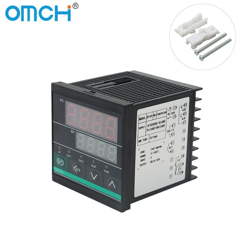 OMCH CH102 CH-B Series CH402 CH502 CH702 CH902 Digital PID Temperature Controller 0-1300℃ SSR/Relay Dual Output K-type Input