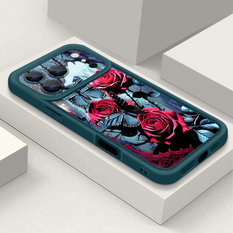 Soft TPU Phone Case For iPhone 17 Pro 15 16 Pro Max 14 13 Pro Max 16e 17e Shockproof Red Rose Candy Color Silicone Back Cover