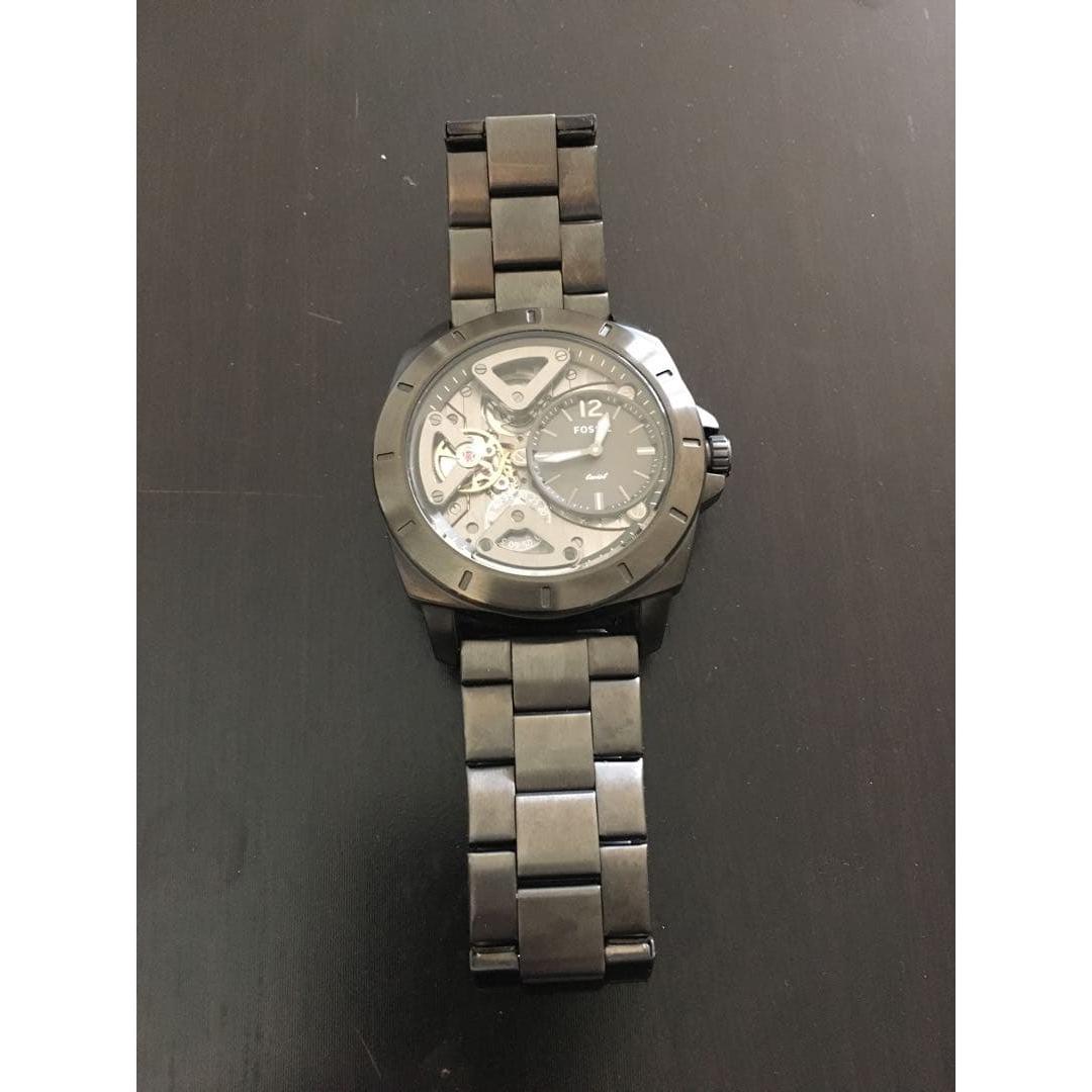 Used Fossil automatic watch skeleton black
