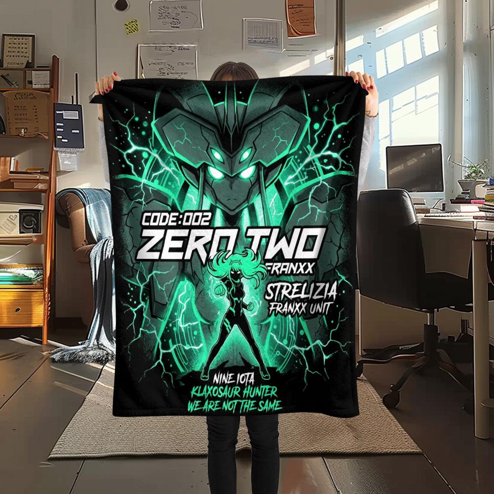 1PC Franxx Patterned Flannel Blanket Suitable For All Seasons For Home Decor Warmth And Comfort Gifts Holiday Present